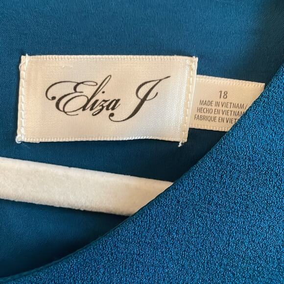 Eliza J Blue Long Sleeve Mini Dress Size 18 New - Picture 4 of 7